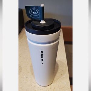 Starbucks White Soft-Touch Stainless-Steel Vacuum Cold Cup – 24 fl oz